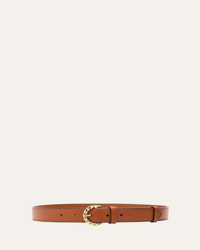 Gia Twisted Buckle Leather Belt